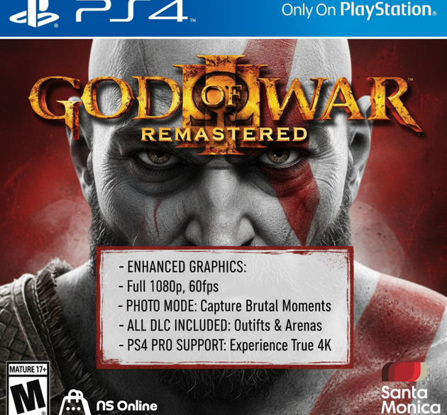 God of War III Remastered - PlayStation 4 (PS4) Physical Disc | 1080p 60FPS Action Classic