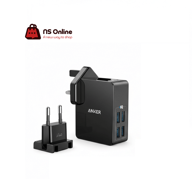ANKER POWERPORT 4 LITE بلك