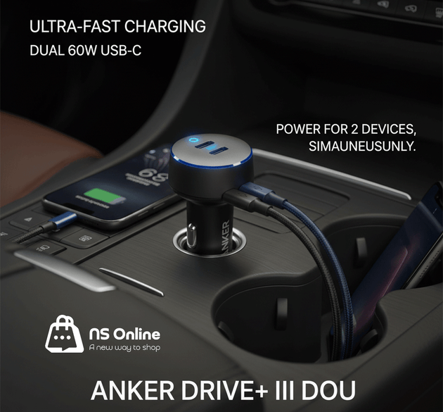 ANKER DRIVE+ III DOU Power Adapter/Charger سياره