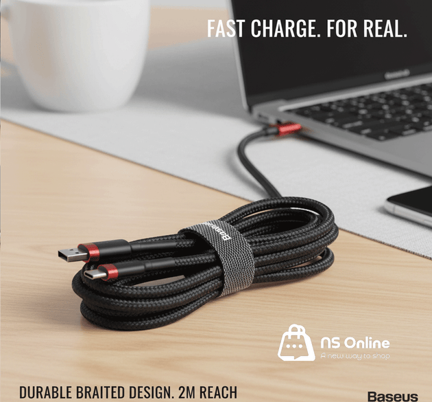BASEUS USB TO C CAFULE 2M واير
