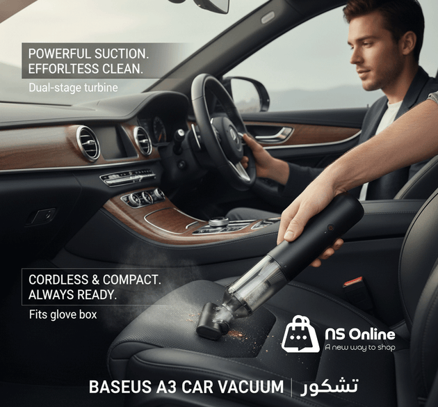 BASEUS A3 CAR VACUUM CLEANER مكنسه