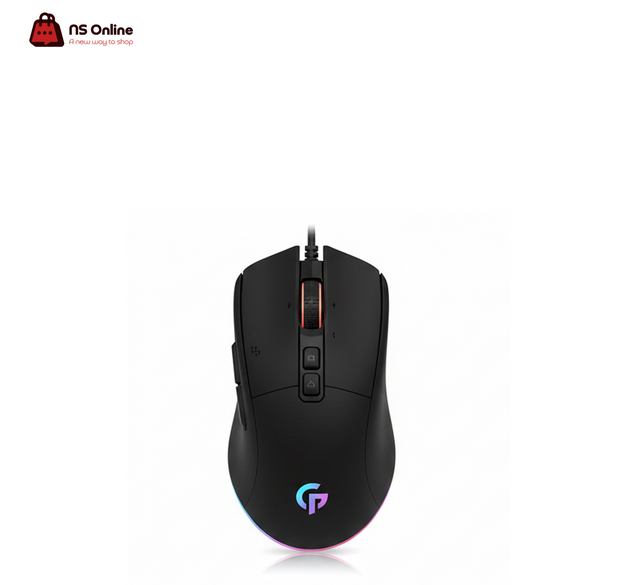 Porodo Gaming Mouse 7D PDX310 | 7200 DPI Adjustable Optical Sensor | Customizable RGB Lighting | Ergonomic 7-Button Design for PC Gamers