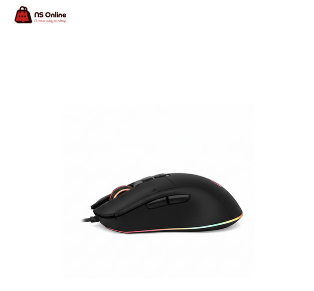 Porodo Gaming Mouse 7D PDX310 | 7200 DPI Adjustable Optical Sensor | Customizable RGB Lighting | Ergonomic 7-Button Design for PC Gamers