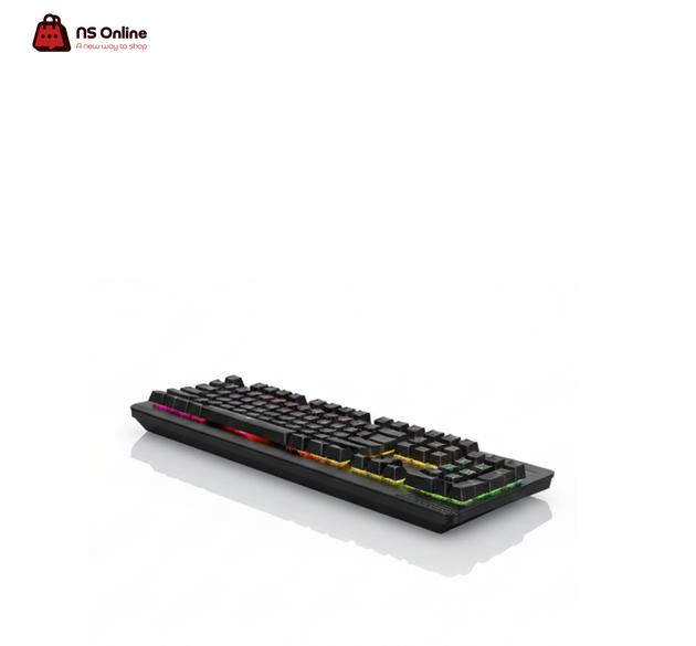 Porodo Gaming Full-Size Keyboard PDX211 | Mechanical Feel Wired Keyboard | Rainbow Backlit LED | Ergonomic Design with Anti-Ghosting