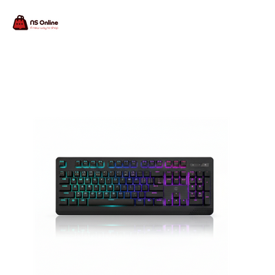 Porodo Gaming Full-Size Keyboard PDX211 | Mechanical Feel Wired Keyboard | Rainbow Backlit LED | Ergonomic Design with Anti-Ghosting