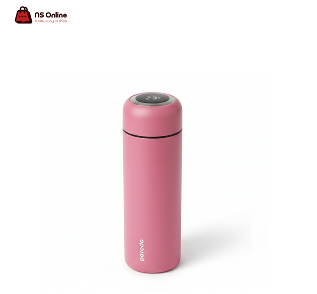 Porodo Lifestyle Smart Water Bottle with LED Temperature Display | 500ml Stainless Steel Vacuum Insulated Flask | BPA-Free & 12H Hot/Cold Retention
