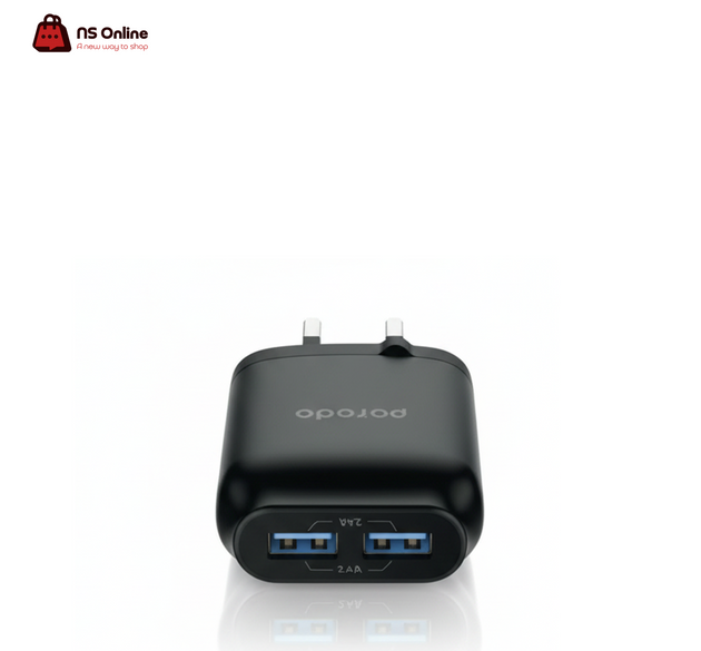 Porodo Dual Port Wall Charger (PD & USB-A) | 20W Power Delivery | Ultra-Compact Travel Adapter | Smart Protection System for iPhone & Android