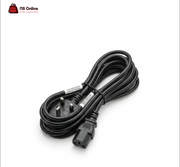 Universal Heavy-Duty AC Power Cable (UK 3-Pin Plug to IEC C13) | High-Voltage Mains Power Supply Cord for Desktop PCs, Gaming Monitors, Printers & PSU Units | Integrated Fused Safety & Durable PVC Insulation
