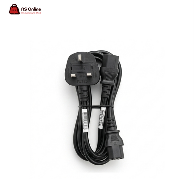 Universal Heavy-Duty AC Power Cable (UK 3-Pin Plug to IEC C13) | High-Voltage Mains Power Supply Cord for Desktop PCs, Gaming Monitors, Printers & PSU Units | Integrated Fused Safety & Durable PVC Insulation