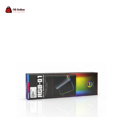 NS GAMER RGB-01 XL Gaming Mouse Pad | Extended RGB Backlight Mat | Integrated USB Hub for Flash Drives | Premium Microfiber Surface