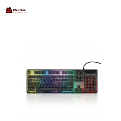 Porodo Gaming Mechanical Keyboard (PDX216) | Full-Size Wired Gaming Keyboard with True RGB Backlighting & Semi-Transparent Smoked Casing | Tactile Gaming Switches, Multi-Key Anti-Ghosting, and Low-Latency Wired USB Core