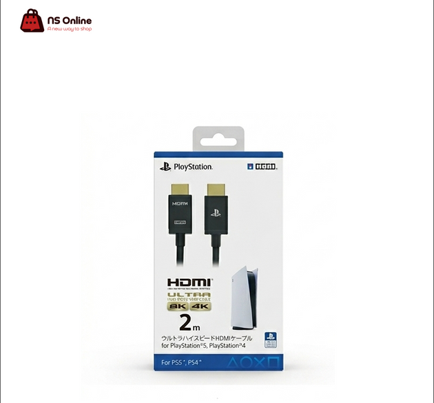 Official PlayStation Ultra High Speed HDMI 2.1 Cable (2M) | 8K@60Hz & 4K@120Hz Resolution | Gold-Plated Connectors | HDR & VRR Supported | Premium Replacement Wire for PS5, PS4 Pro & Next-Gen Gaming