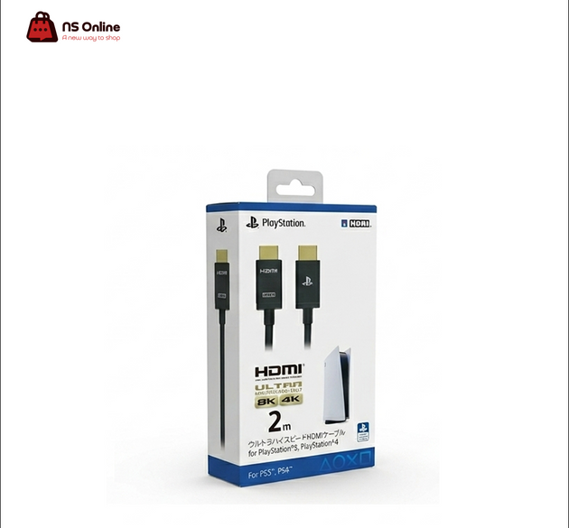 Official PlayStation Ultra High Speed HDMI 2.1 Cable (2M) | 8K@60Hz & 4K@120Hz Resolution | Gold-Plated Connectors | HDR & VRR Supported | Premium Replacement Wire for PS5, PS4 Pro & Next-Gen Gaming