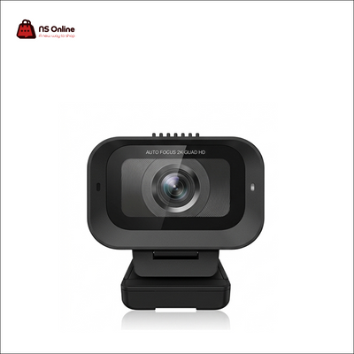 Porodo Gaming PDX535 2K Quad HD Auto-Focus Webcam with Built-In Noise-Reducing Microphone | High-Definition PC Web Camera with Universal Monitor Clip for Streaming, Video Calls, Zoom, Meetings & Gaming (Matte Black)