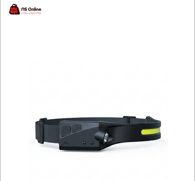 Porodo Lifestyle Rechargeable Motion Sensor LED Headlamp | Dual-Beam Headlight with Ultra-Bright Spot & Wide-Angle Flood Light, Touchless Wave Sensor Control & USB-C Charging for Camping, Hiking & Outdoor Night Work