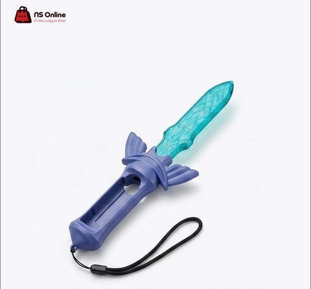 JYS Skyward Sword & Chambara 2-in-1 Sword Accessories Pack for Nintendo Switch Joy-Con | Translucent Dual Sword Grips (Teal & Purple) with Safety Wrist Straps