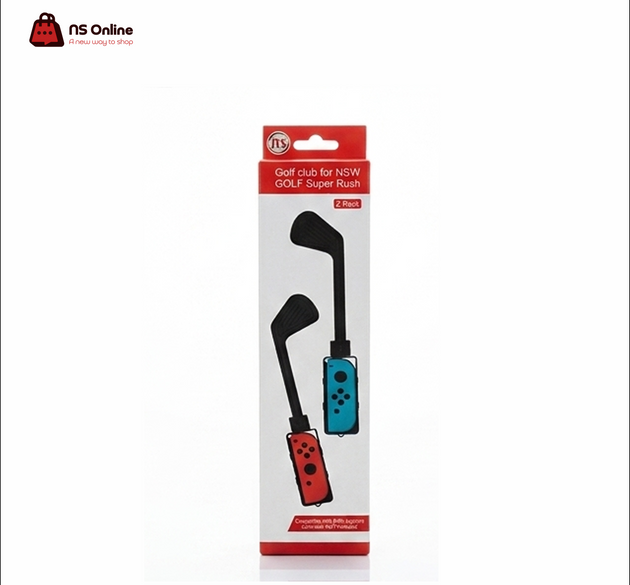 JYS Golf Clubs 2-in-1 Twin Pack for Nintendo Switch Joy-Con | Motion Control Golf Club Grips Designed for Mario Golf: Super Rush & Nintendo Switch Sports | Ergonomic Swing Extension Handles with Safety Wrist Straps