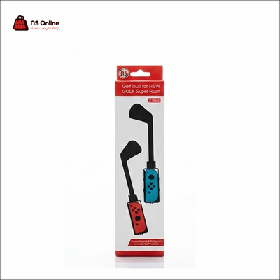 JYS Golf Clubs 2-in-1 Twin Pack for Nintendo Switch Joy-Con | Motion Control Golf Club Grips Designed for Mario Golf: Super Rush & Nintendo Switch Sports | Ergonomic Swing Extension Handles with Safety Wrist Straps
