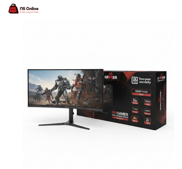 شاشة الألعاب الفائقة الاتساع NS GAMER مقاس 34 بوصة بدقة WQHD | معدل تحديث 165 هرتز وزمن استجابة 1 مللي ثانية