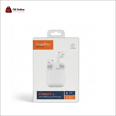 Soundtec by Porodo Earbuds 2 True Wireless Earphones | TWS Bluetooth Earbuds with Smart Touch Controls | 4 Hours Playtime Wireless Headphones with Charging Case