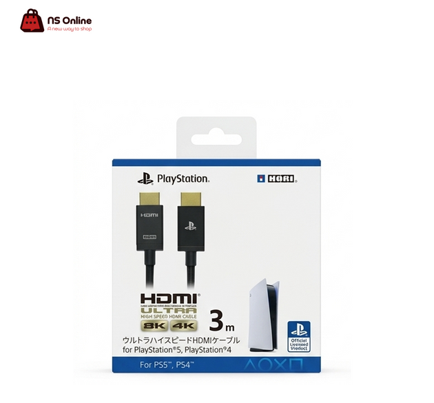 Official HORI Ultra High Speed HDMI Cable for PlayStation 5 & PS4 | 3-Meter Length | 8K & 4K HDR Support | Officially Licensed Product | Gold-Plated Connectors for PS5 & PS4