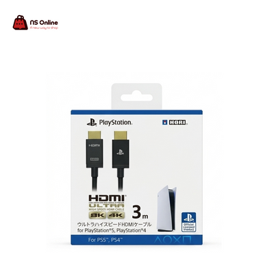 Official HORI Ultra High Speed HDMI Cable for PlayStation 5 & PS4 | 3-Meter Length | 8K & 4K HDR Support | Officially Licensed Product | Gold-Plated Connectors for PS5 & PS4