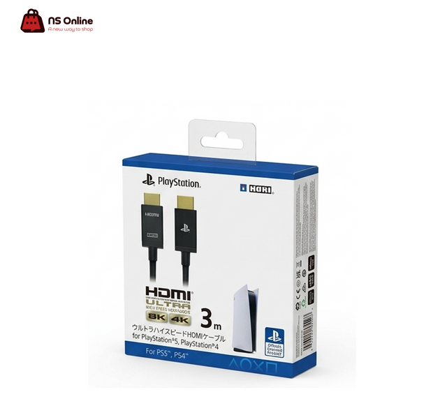 Official HORI Ultra High Speed HDMI Cable for PlayStation 5 & PS4 | 3-Meter Length | 8K & 4K HDR Support | Officially Licensed Product | Gold-Plated Connectors for PS5 & PS4