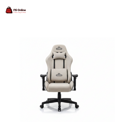 NS GAMER Elite Fabric Gaming Chair | Cream White & Houndstooth Edition | Ergonomic Racing Seat with Breathable Material | Pro Series Comfort