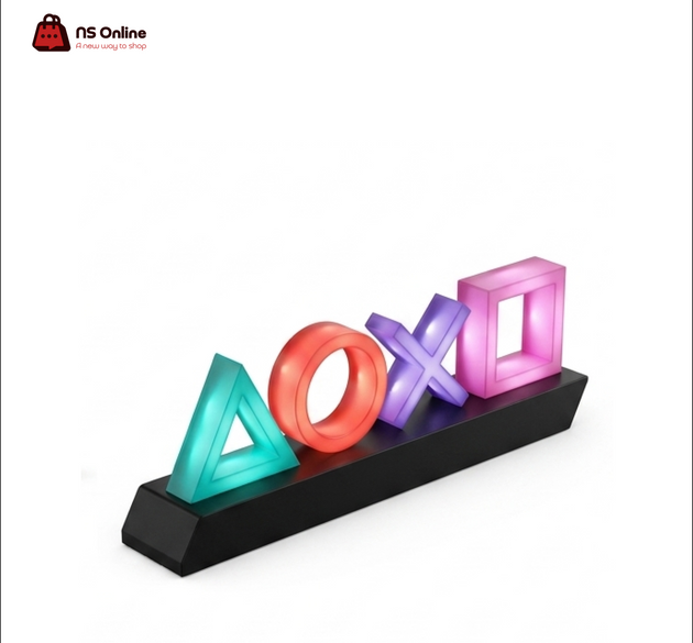 PlayStation Icons Light XL Gaming Setup Accessory | 3 Mode Multi-Color LED Ambient Desk Lamp | Music Reactive Atmospheric Lighting | Premium PlayStation Controller Symbols Display