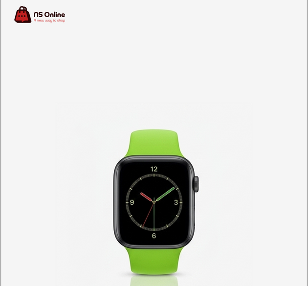 Porodo Premium Silicone Sport Watch Strap for Apple Watch Ultra, Series 9, 8, 7, SE | Durable Water-Resistant Replacement Band with Pin-and-Tuck Closure | Vibrant Lime Green Comfort Fit