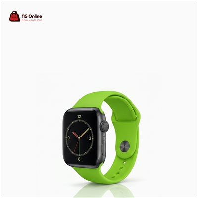 Porodo Premium Silicone Sport Watch Strap for Apple Watch Ultra, Series 9, 8, 7, SE | Durable Water-Resistant Replacement Band with Pin-and-Tuck Closure | Vibrant Lime Green Comfort Fit