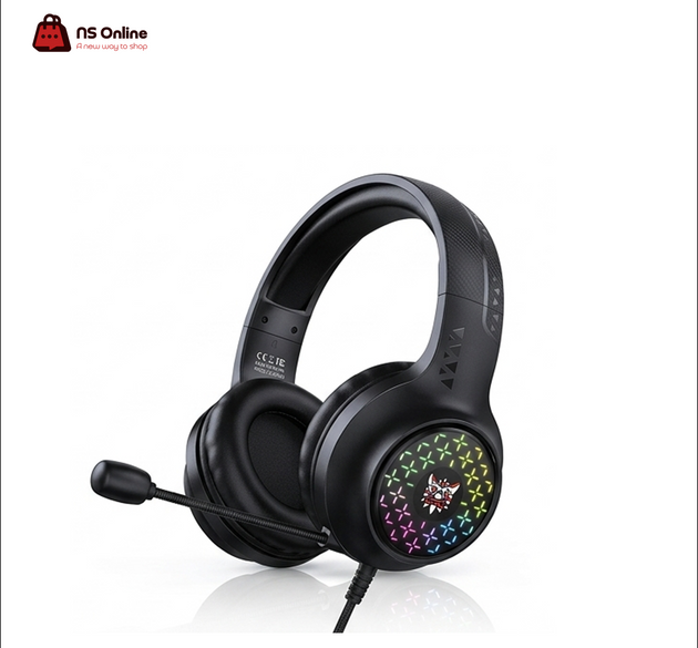 Onikuma X7 Pro Wired Gaming Headset | 40mm Precision Drivers for Immersive Surround Audio | Noise-Cancelling Microphone Comms | Vibrant RGB Grid Lighting | Reinforced Steel Slider Headband | Multi-Platform Gaming Headset