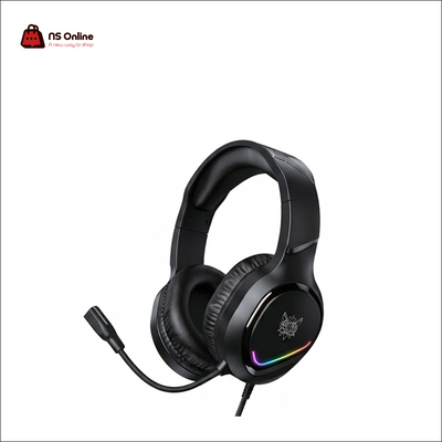 Onikuma X31 Wired Gaming Headset | Immersive Surround Sound Stereo Audio | Flexible Noise-Canceling Microphone | Dynamic Rainbow RGB LED Accent Strip | Ultra-Lightweight Comfort for PC, PS5, Xbox & Switch