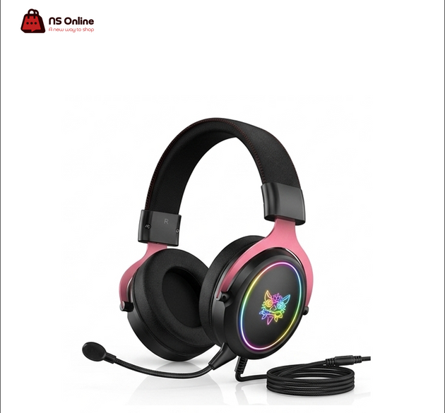 Onikuma X10 Pro Gaming Headset | Over-Ear Wired Headphones with Flexible Noise-Canceling Microphone | Dynamic RGB LED Lighting Effects | Premium Comfort Earpads | Universal 3.5mm Jack for PS5, Xbox, PC & Mobile