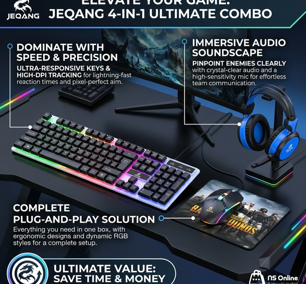 KEYBOARD GAMING COMBO 4 IN 1 JEQANG JK