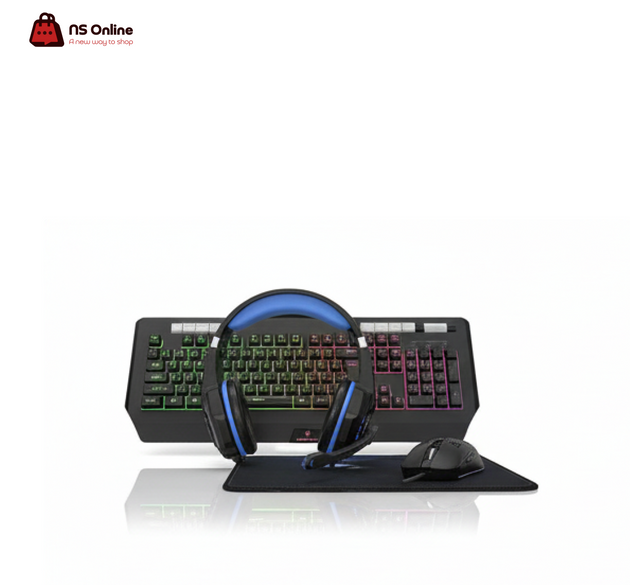 Deadskull C880 4-in-1 Professional Gaming Combo | RGB Backlit Mechanical-Feel Keyboard | 12000 DPI High-Precision RGB Mouse
