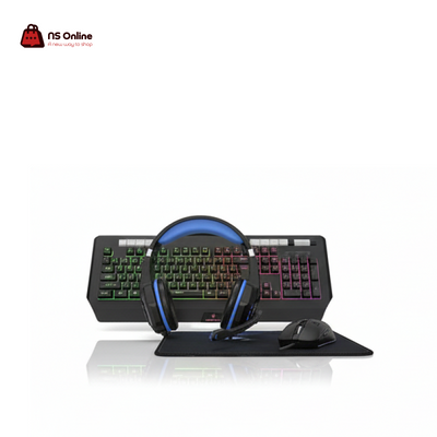 Deadskull C880 4-in-1 Professional Gaming Combo | RGB Backlit Mechanical-Feel Keyboard | 12000 DPI High-Precision RGB Mouse