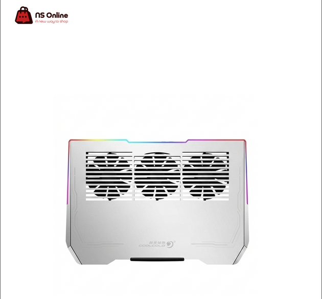 Porodo Gaming Multi-Fan Laptop Cooling Pad | Premium Aluminum-Style Notebook Cooler with 3 High-Speed Quiet Fans | Ergonomic Adjustable Stand, Dynamic RGB Light Strip, and Dual USB Pass-Through Ports