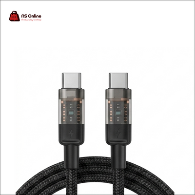 كابل شحن سريع شفاف من بورودو USB-C إلى USB-C