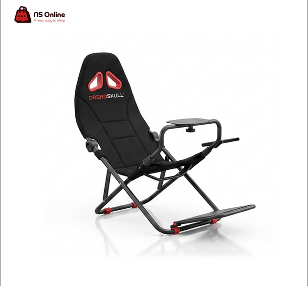 Deadskull Racing Experience Foldable Sim Racing Cockpit | Portable Gaming Simulator Chair with Integrated Steering Wheel & Pedal Mounts | Universal Heavy-Duty Steel Frame Racing Seat