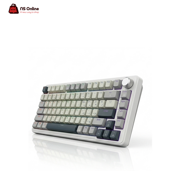 Deadskull INVICTUS DS-MK088PRO Mechanical Gaming Keyboard | 75% Compact Layout with Volume Knob | RGB Backlit & Arabic/English Keycaps | High-Performance Mechanical Switches | Anti-Ghosting & Multimedia Controls | Pro Gamer Series