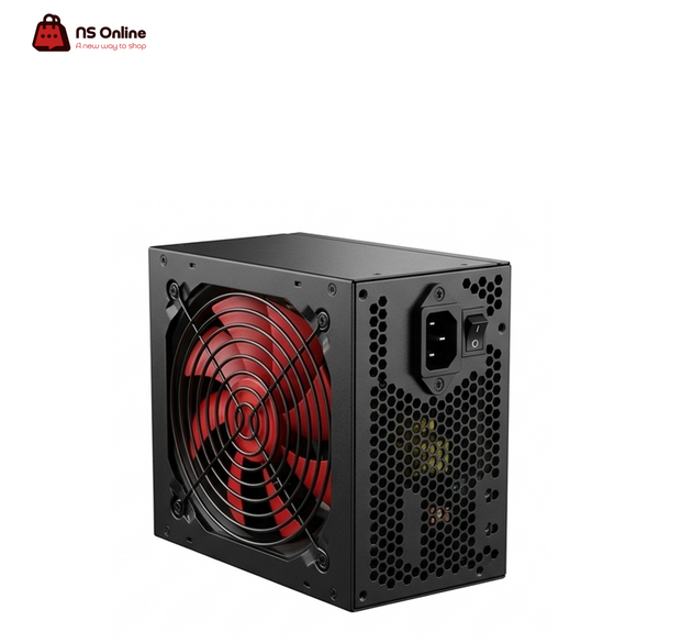 Haing 550W Non-Modular ATX Power Supply | 120mm Red Cooling Fan, Active PFC, Mesh Heat Dissipation Grill (Black)