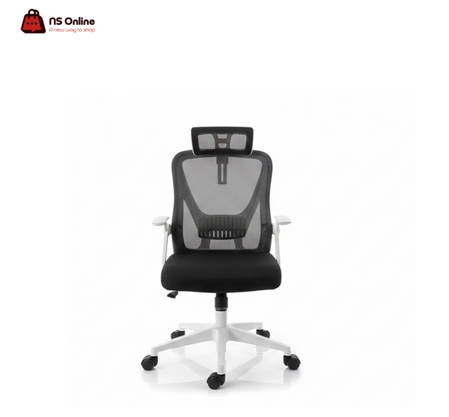 Deadskull Ergonomic Mesh Office & Gaming Chair | Breathable High-Back Design | Adjustable Lumbar Support & Headrest | Flip-Up Armrests & High-Density Cushion