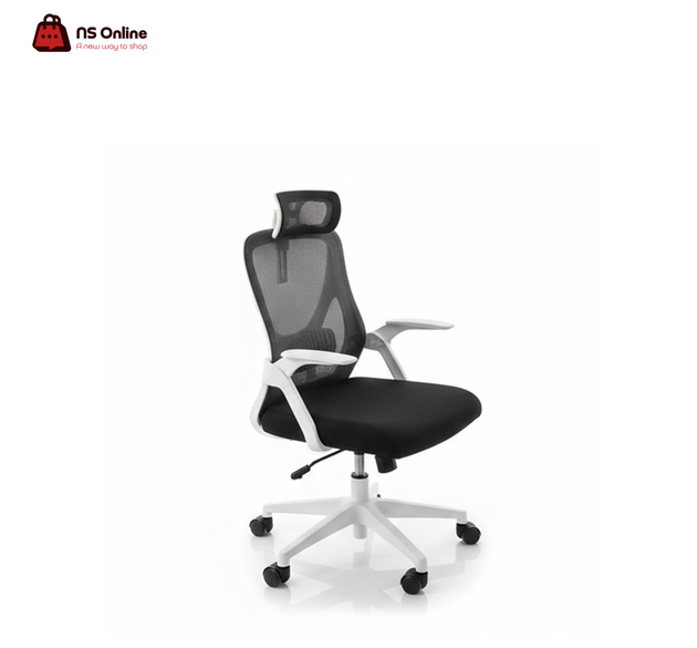Deadskull Ergonomic Mesh Office & Gaming Chair | Breathable High-Back Design | Adjustable Lumbar Support & Headrest | Flip-Up Armrests & High-Density Cushion