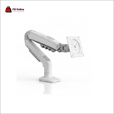 North Bayou NB F80 Premium White Monitor Mount Stand | Adjustable Gas Spring Desk Mount Mechanical Bracket | Single Articulating Arm Support for 17" to 30" Flat & Curved Screens