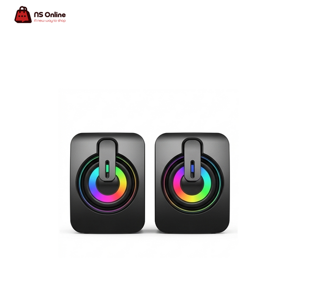 Porodo Gaming Stereo Speakers – Volume Knob – Black