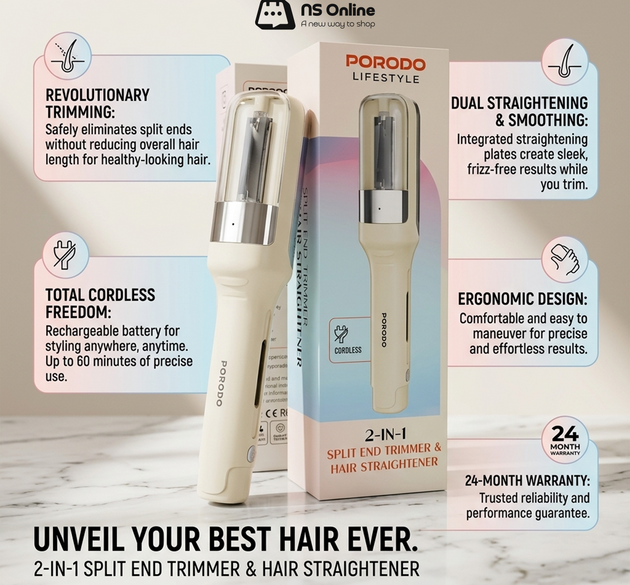 PORODO 2 IN 1 SPLIT & TRIMMER