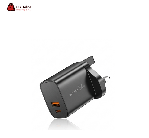 PORODO CHARGER Black Usb + C