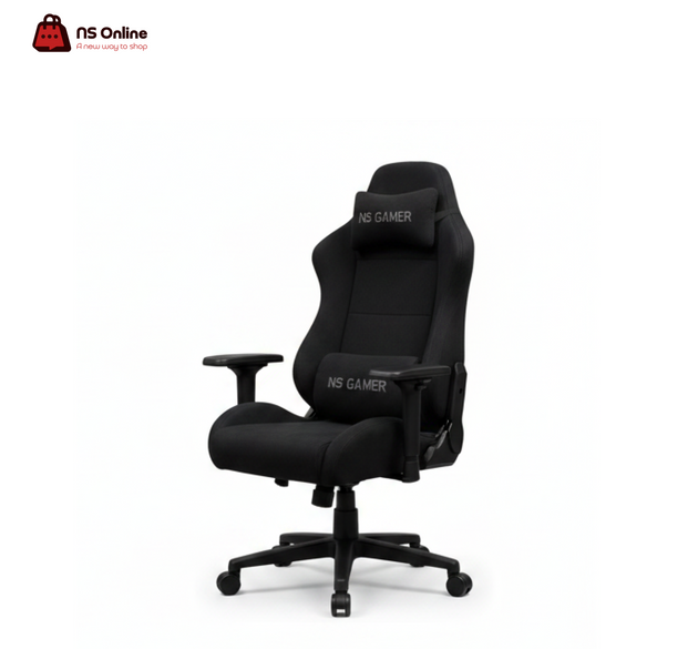 كرسي ألعاب مخملي فاخر من NS GAMER | سلسلة الأقمشة جيدة التهوية | تصميم مريح مستوحى من مقاعد السباق