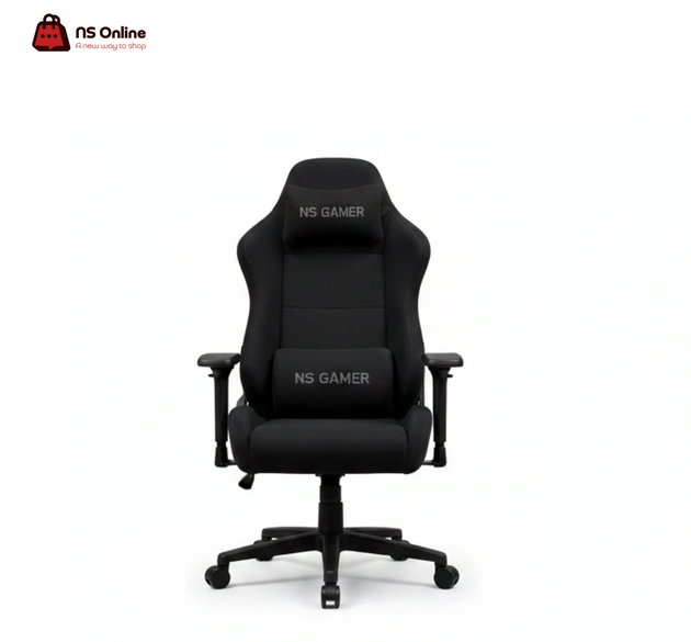 كرسي ألعاب مخملي فاخر من NS GAMER | سلسلة الأقمشة جيدة التهوية | تصميم مريح مستوحى من مقاعد السباق
